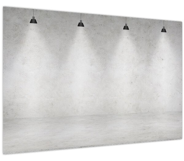 Tablou - Perete de beton cu lumini (90x60 cm)