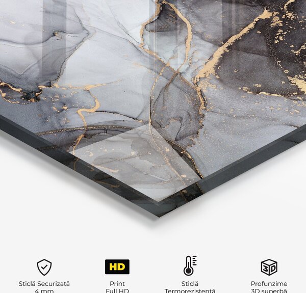 Panou Sticla Bucatarie, 30x40cm, Protectie aragaz, Antistropi, Termorezistent, Abstracte, Marble, Abstract Marble