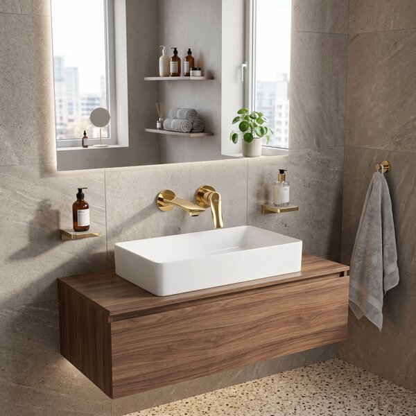 Baterie de lavoar încastrată REA VISION Gold + BOX