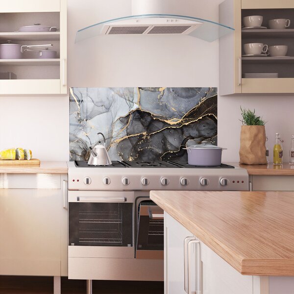 Panou Sticla Bucatarie, 60x120cm, Protectie aragaz, Antistropi, Termorezistent, Abstracte, Marble, Abstract Marble