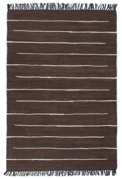 Covor Chindi țesut manual, maro, 80 x 160 cm, bumbac
