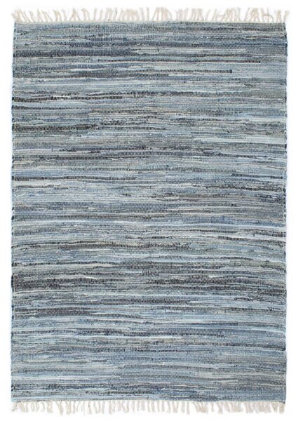 Covor Chindi țesut manual, albastru, 80 x 160 cm, denim