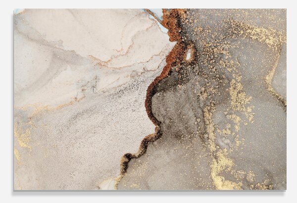 Panou Sticla Bucatarie, 30x40cm, Protectie aragaz, Antistropi, Termorezistent, Abstracte, Marble, Grey Gold Marble Gigapixel Art Scale 0_50x