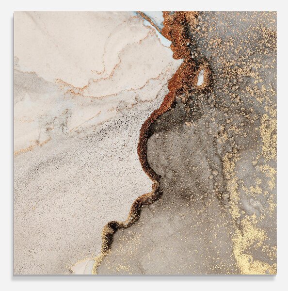 Panou Sticla Bucatarie, 60x60cm, Protectie aragaz, Antistropi, Termorezistent, Abstracte, Marble, Grey Gold Marble Gigapixel Art Scale 0_50x