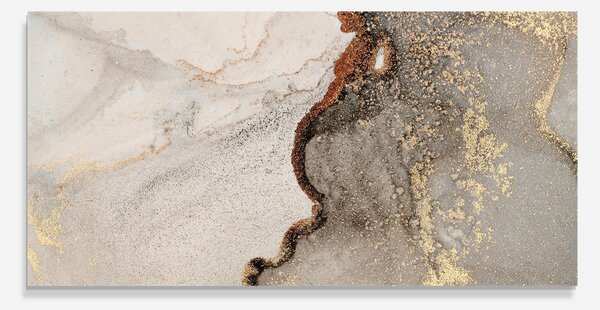 Panou Sticla Bucatarie, 60x120cm, Protectie aragaz, Antistropi, Termorezistent, Abstracte, Marble, Grey Gold Marble Gigapixel Art Scale 0_50x