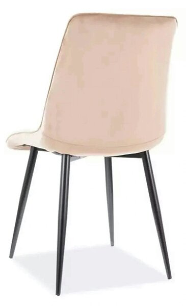 Scaun tapitat stofa CHIC, bej, catifea/metal, 50x58x88 cm