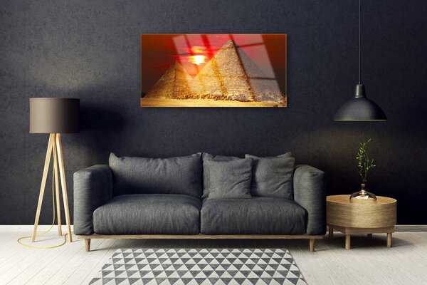 Tablou pe sticla Piramidele Arhitectura galben