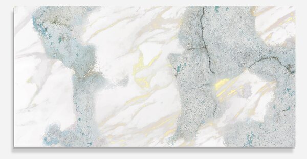 Panou Sticla Bucatarie, 60x120cm, Protectie aragaz, Antistropi, Termorezistent, Abstracte, Marble, Light Blue Gold