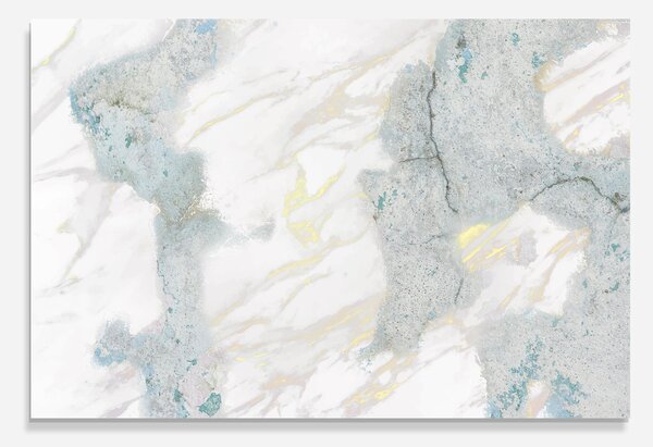Panou Sticla Bucatarie, 30x40cm, Protectie aragaz, Antistropi, Termorezistent, Abstracte, Marble, Light Blue Gold