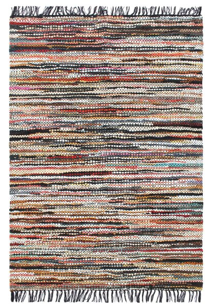 Covor Chindi țesut manual, multicolor, 120 x 170 cm, piele