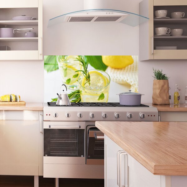 Panou Sticla Bucatarie, 60x120cm, Protectie aragaz, Antistropi, Termorezistent, Alimente, Bauturi, Lemon Rosemary Drink