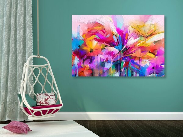 Tablou flori colorate abstracte