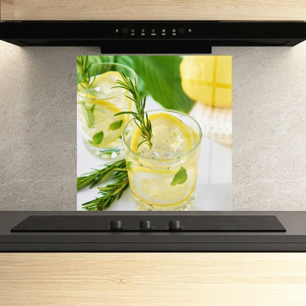 Panou Sticla Bucatarie, 60x60cm, Protectie aragaz, Antistropi, Termorezistent, Alimente, Bauturi, Lemon Rosemary Drink