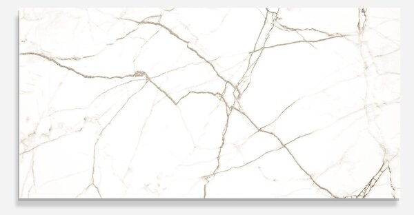 Panou Sticla Bucatarie, 60x120cm, Protectie aragaz, Antistropi, Termorezistent, Abstracte, Marble, White Brown Lines Marble