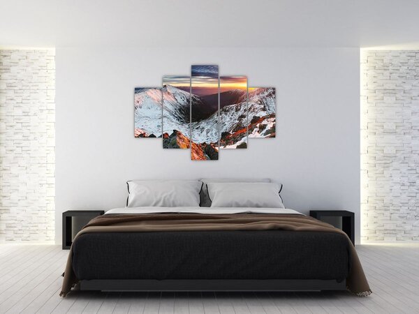 Tablou - Panoramă montană de iarnă (150x105 cm)