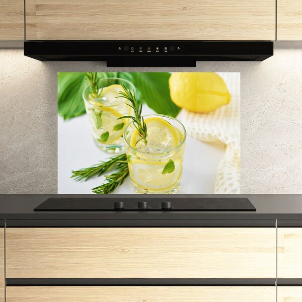 Panou Sticla Bucatarie, 30x40cm, Protectie aragaz, Antistropi, Termorezistent, Alimente, Bauturi, Lemon Rosemary Drink