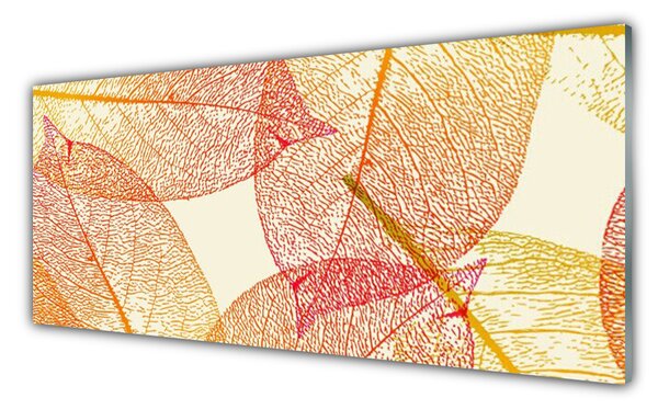 Panou sticla bucatarie Frunze Art Brown verde
