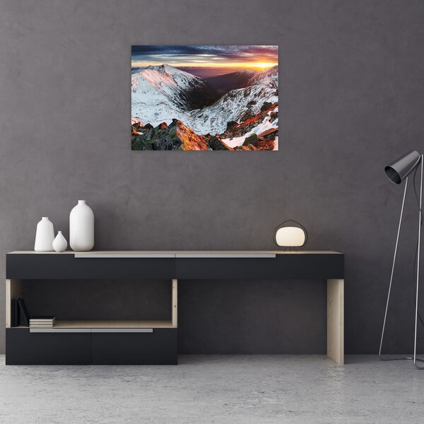 Tablou - Panoramă montană de iarnă (70x50 cm)
