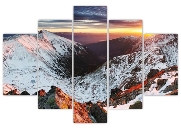 Tablou - Panoramă montană de iarnă (150x105 cm)