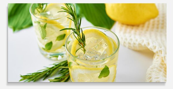 Panou Sticla Bucatarie, 60x120cm, Protectie aragaz, Antistropi, Termorezistent, Alimente, Bauturi, Lemon Rosemary Drink