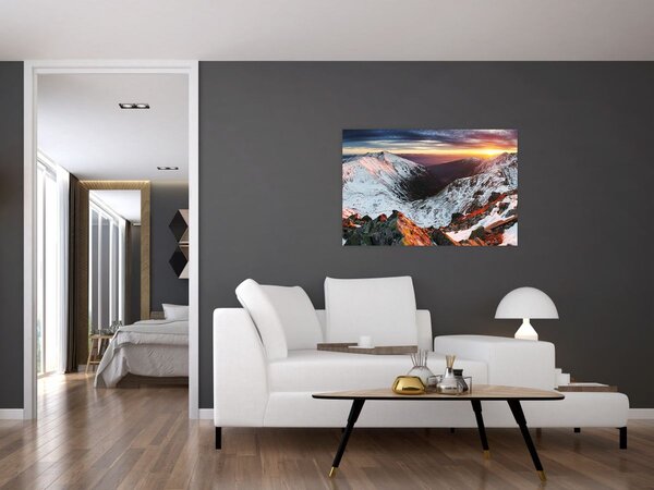 Tablou - Panoramă montană de iarnă (90x60 cm)