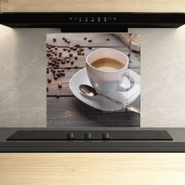 Panou Sticla Bucatarie, 60x60cm, Protectie aragaz, Antistropi, Termorezistent, Alimente, Cafea, Aroma Coffee