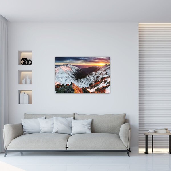 Tablou - Panoramă montană de iarnă (90x60 cm)