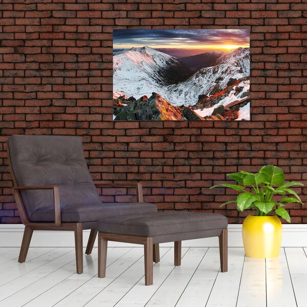 Tablou - Panoramă montană de iarnă (90x60 cm)