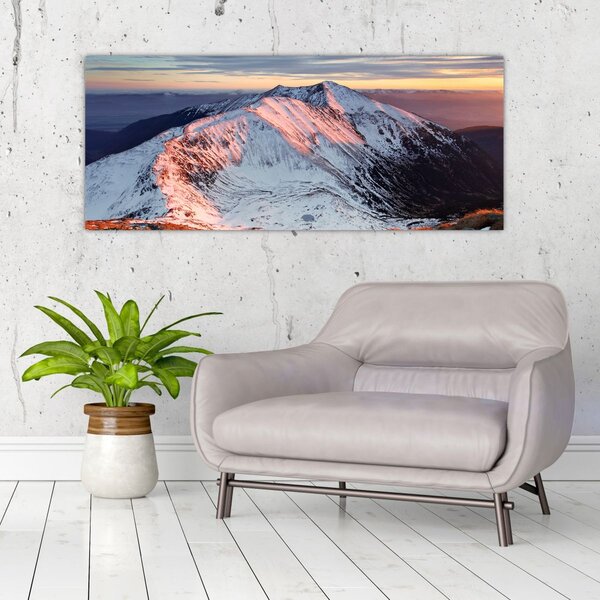 Tablou - Panoramă montană de iarnă II. (120x50 cm)