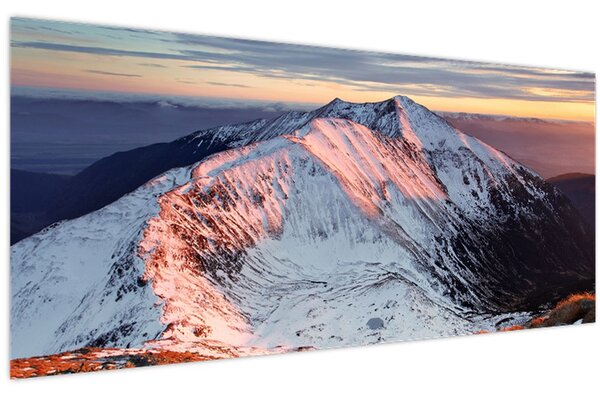 Tablou - Panoramă montană de iarnă II. (120x50 cm)