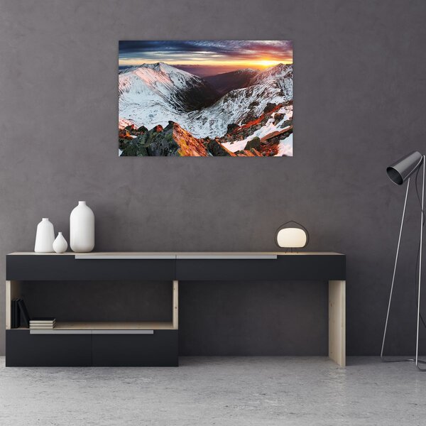 Tablou - Panoramă montană de iarnă (90x60 cm)