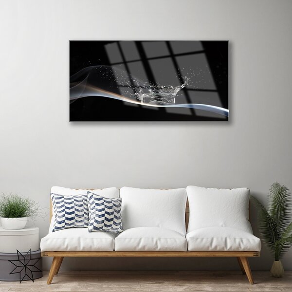 Tablou pe sticla Abstract Art Alb Negru