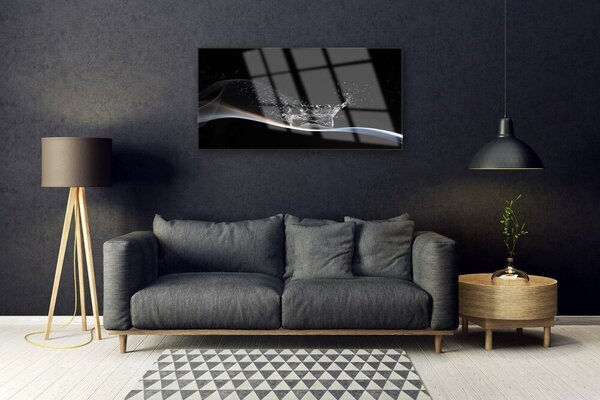 Tablou pe sticla Abstract Art Alb Negru
