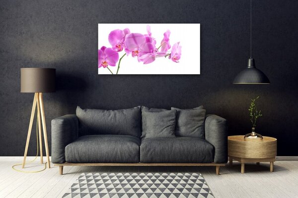 Tablou pe sticla Flori roz Floral