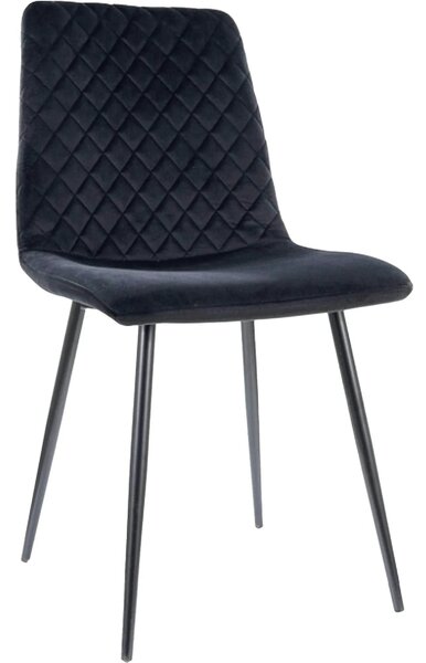 Scaun Irys, negru, stofa catifelata/metal, 46x42x84 cm