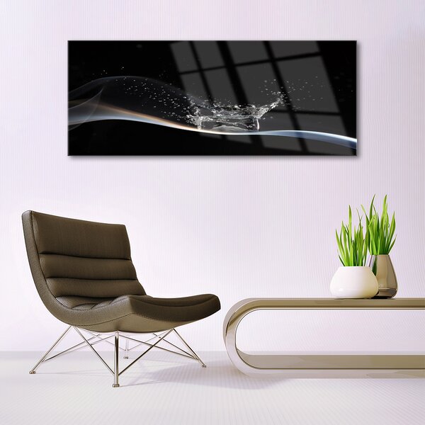 Tablou pe sticla Abstract Art Alb Negru