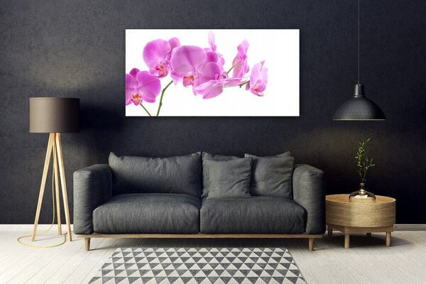 Tablou pe sticla Flori roz Floral
