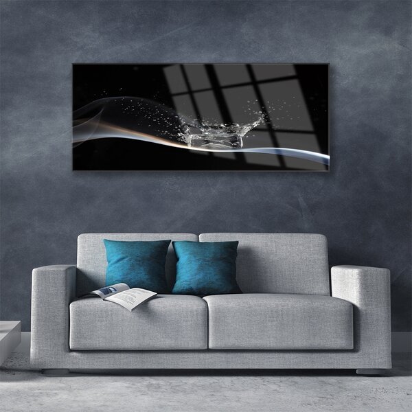 Tablou pe sticla Abstract Art Alb Negru