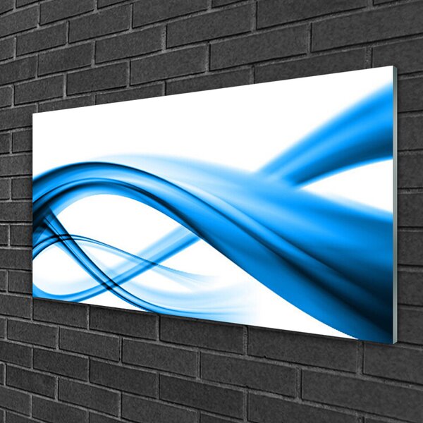 Tablou pe sticla Abstract Art Albastru Alb