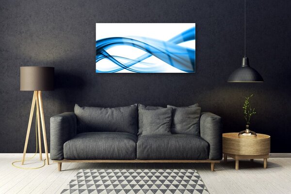 Tablou pe sticla Abstract Art Albastru Alb