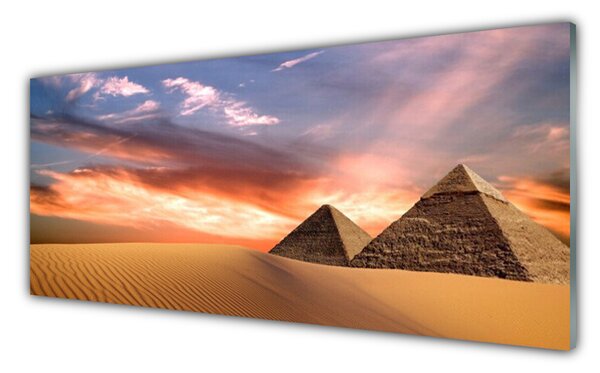 Tablou pe sticla Desert Piramidele Arhitectura galben