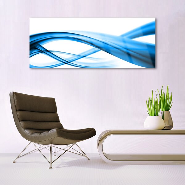 Tablou pe sticla Abstract Art Albastru Alb