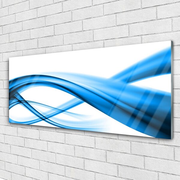 Tablou pe sticla Abstract Art Albastru Alb