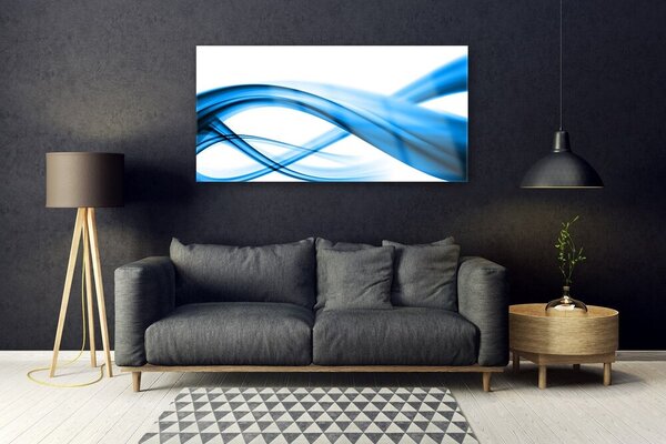 Tablou pe sticla Abstract Art Albastru Alb