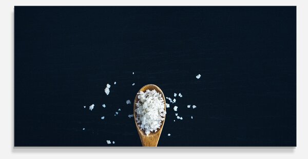 Panou Sticla Bucatarie, 60x120cm, Protectie aragaz, Antistropi, Termorezistent, Alimente, Condimente, Salt On Black
