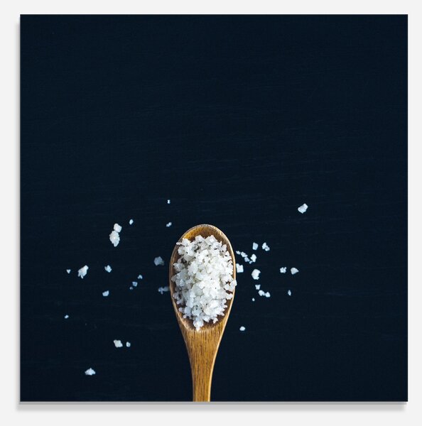 Panou Sticla Bucatarie, 60x60cm, Protectie aragaz, Antistropi, Termorezistent, Alimente, Condimente, Salt On Black