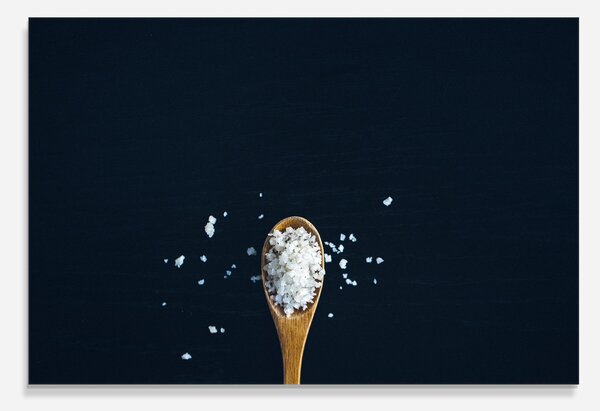 Panou Sticla Bucatarie, 30x40cm, Protectie aragaz, Antistropi, Termorezistent, Alimente, Condimente, Salt On Black