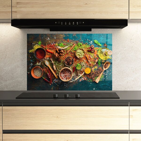 Panou Sticla Bucatarie, 30x40cm, Protectie aragaz, Antistropi, Termorezistent, Alimente, Condimente, Seasonings Mix