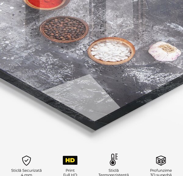 Panou Sticla Bucatarie, 60x120cm, Protectie aragaz, Antistropi, Termorezistent, Alimente, Condimente, Seasonings With Oil