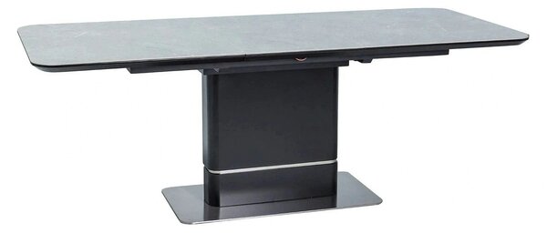 Masa PALLAS, gri cu efect de marmura/negru, 160/210x90x76 cm